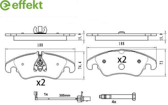 Brake Pad Set, disc brake VAG - 8K0 698 151