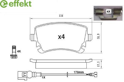 Brake Pad Set, disc brake VAG - 7H0 698 451B