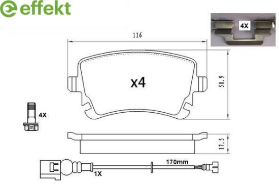 Brake Pad Set, disc brake VAG - 7H0 698 451B