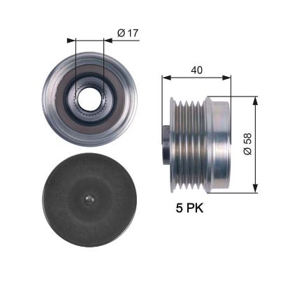 Alternator Freewheel Clutch Fiat