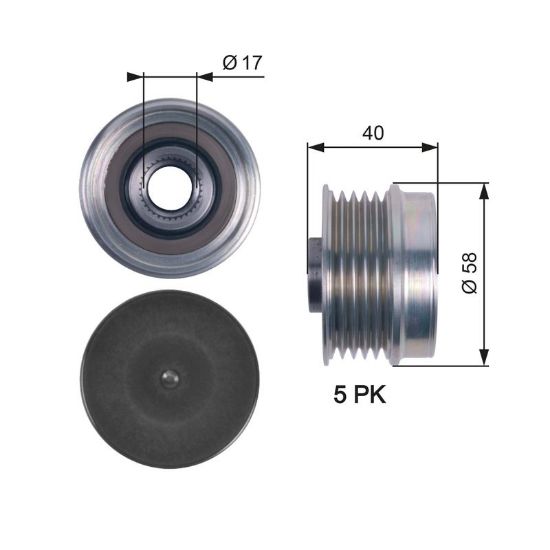 Alternator Freewheel Clutch Fiat
