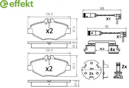 Brake Pad Set, disc brake MERCEDES