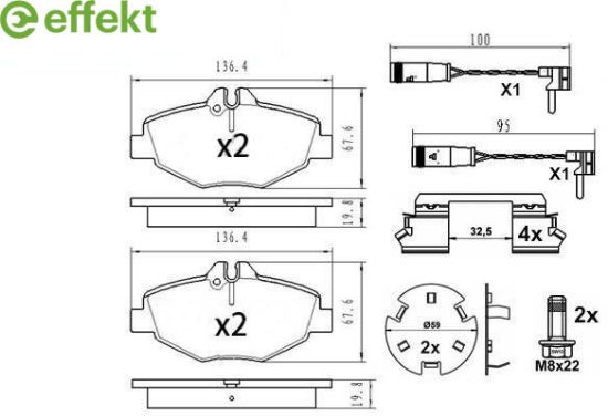 Brake Pad Set, disc brake MERCEDES