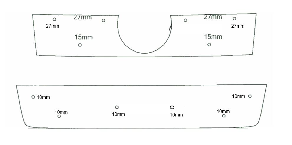 Trim/Protection Strip, radiator grille VW Amarok 2011-2016 (värvitud stangele)
