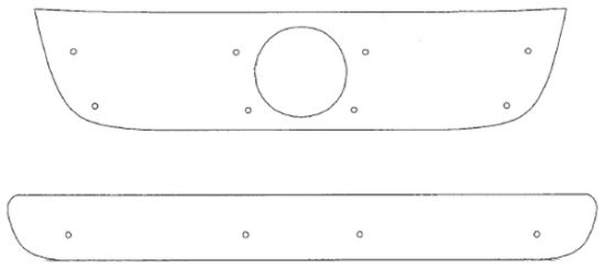 Trim/Protection Strip, radiator grille VW Transporter T5 Caravelle, värvitud stange 07-09