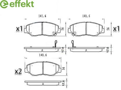 Brake Pad Set, disc brake HONDA - 45022-S9A-E60