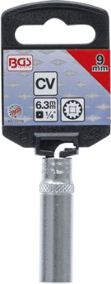 Socket Wrench Insert 1/4" Deep Socket "Gear Lock", 9 mm