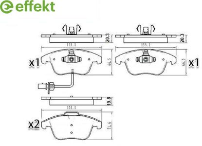 Brake Pad Set, disc brake VAG - 8K0 698 151A