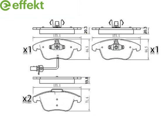 Brake Pad Set, disc brake VAG - 8K0 698 151A