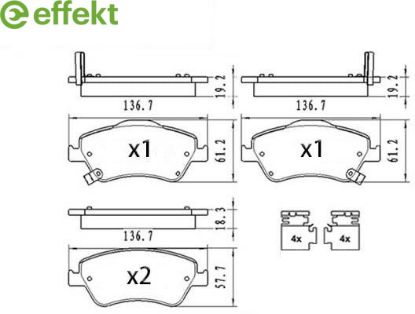 Brake Pad Set, disc brake TOYOTA - 04465-YZZEC