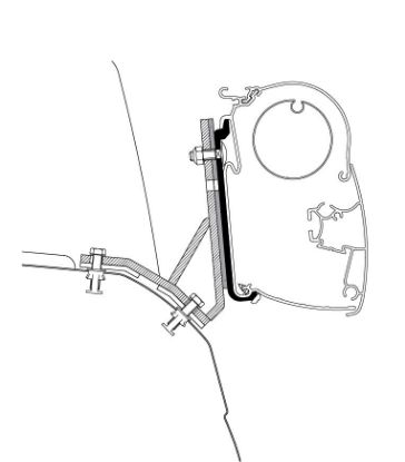 Mounting Set, roof rack Ducato / Iveco H2 Lift Roof, 5-seeria markiisile