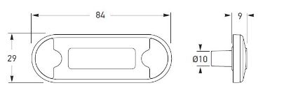 Side Marker Light 9-33V, 2,5m kaabel, õhuke sein Side Marker Light 9-33V, 2,5m kaabel, õhuke sein
