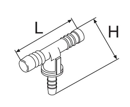 Fuel connector, pre-heater fuel pump plastik kolmik 12x5x12 L=50