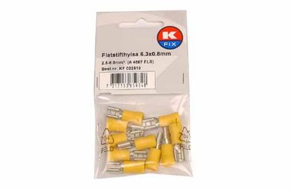 Terminal, electric universal parts plaat 6.3x0.8mm kollane