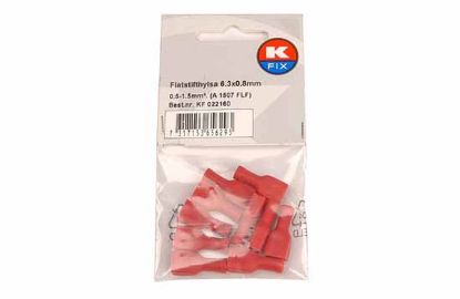Terminal, electric universal parts plaat 6.3x0.8mm punane