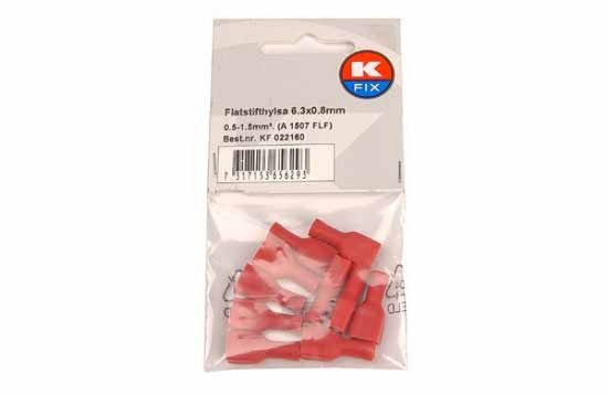 Terminal, electric universal parts plaat 6.3x0.8mm punane