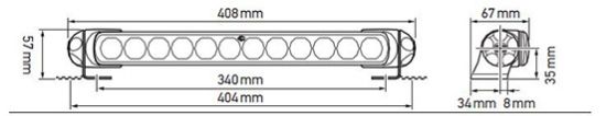 Spotlight LED LightBar 350 12/24V, universaalne hoidik