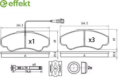 Brake Pad Set, disc brake PSA, Fiat