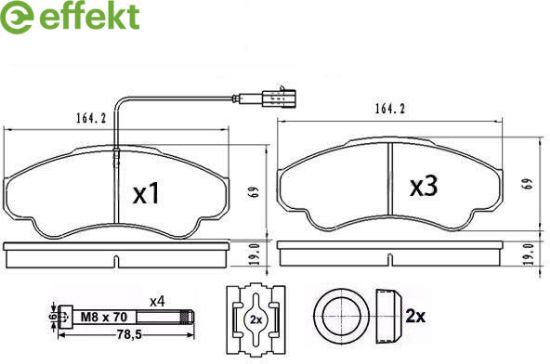 Brake Pad Set, disc brake PSA, Fiat