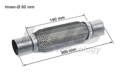 Flexible Pipe, exhaust system 60x360mm keevitatud otstega