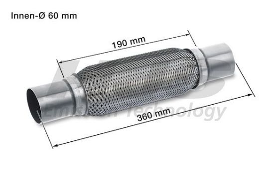 Flexible Pipe, exhaust system 60x360mm keevitatud otstega