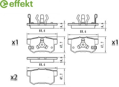 Brake Pad Set, disc brake HONDA - 43022-S9A-E00