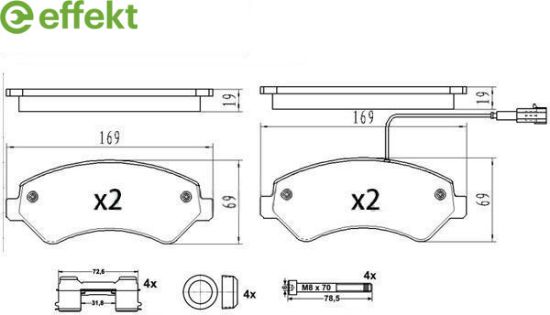 Brake Pad Set, disc brake PSA - 16 078 789 80