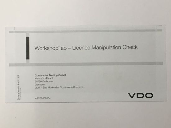Control Unit, tachograph Workshop Tab-le, manipul. litsens