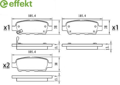 Brake Pad Set, disc brake Nissan