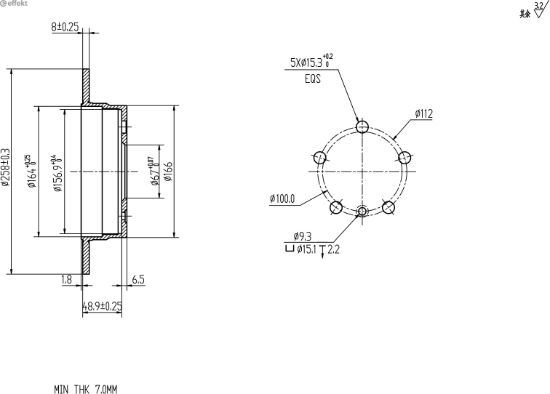 Brake Disc MERCEDES-BENZ - 169 423 03 12