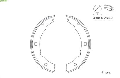 Brake Shoe Set, parking brake PSA - 4241 K9