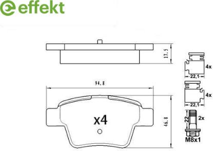 Brake Pad Set, disc brake PSA, VAG