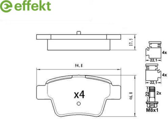Brake Pad Set, disc brake PSA, VAG