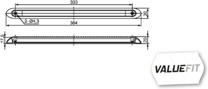 Stop Light 24v, 384x30mm, ECE