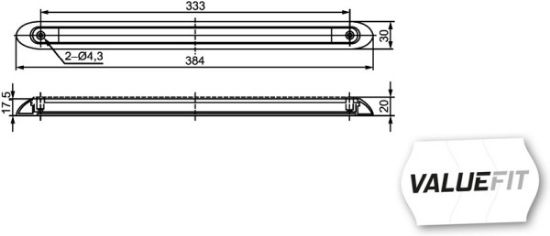 Stop Light 24v, 384x30mm, ECE