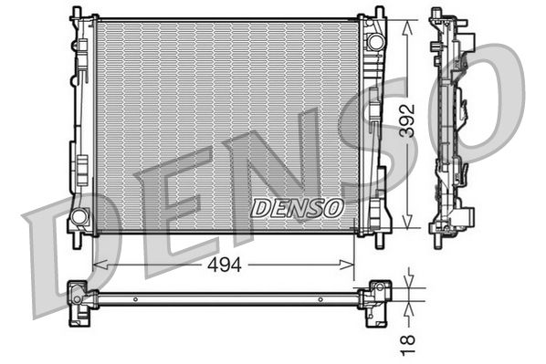 Radiator, engine cooling RENAULT Twingo 1.2i / 1.5 dC Radiator, engine cooling RENAULT Twingo 1.2i / 1.5 dC