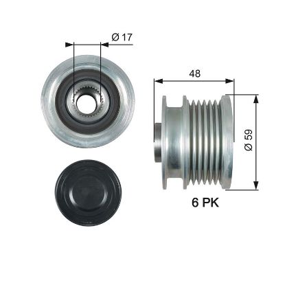 Alternator Freewheel Clutch Opel