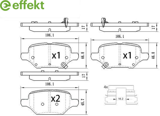 Brake Pad Set, disc brake Opel