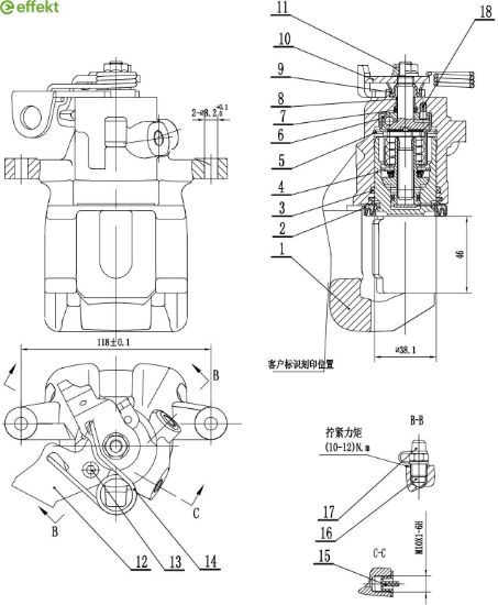 Brake Caliper PSA - 16 073 756 80