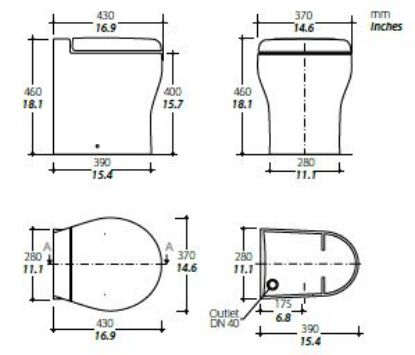 WC pott Elegance 2G 24V Stand./valg./thermoset./standard 2