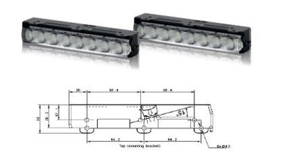 Daytime Running Light Set LEDayLine 15, 8xLED, 12V