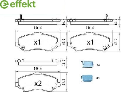 Brake Pad Set, disc brake Chrysler