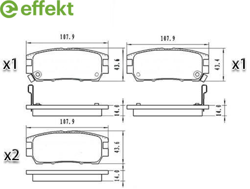 Brake Pad Set, disc brake Mitsubishi
