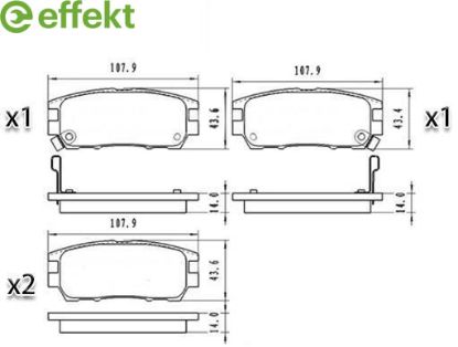 Brake Pad Set, disc brake Mitsubishi