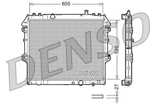 Radiator, engine cooling TOYOTA Hi-Lux MT 2005- (1640