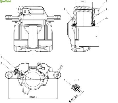 Brake Caliper MERCEDES-BENZ - 003 420 22 83