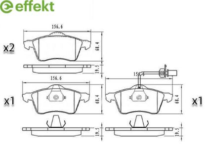 Brake Pad Set, disc brake VAG - 7D0 698 151A