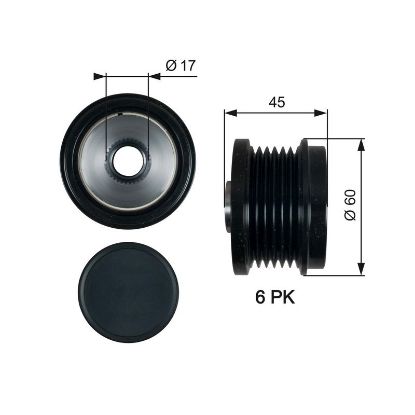 Alternator Freewheel Clutch FOCUS III, V70 III (BW)