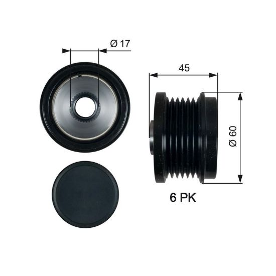 Alternator Freewheel Clutch FOCUS III, V70 III (BW)