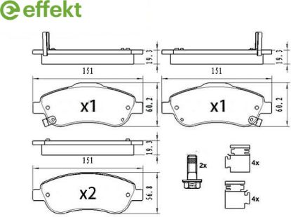 Brake Pad Set, disc brake HONDA - 45022-T1E-G00